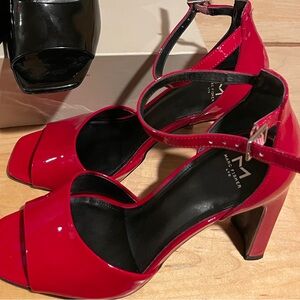 Red Marc Fisher Open Toe Platform Heels